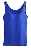 Jescakoo Women's Unremovable Built-in Bra Modal Tank Tops Solid Color S-XL