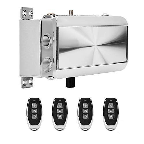 Electric Door Lock - Intelligent Home Remote Control Lock Mechanical Anti-Theft Lock with Four Remote Controller for Home Security