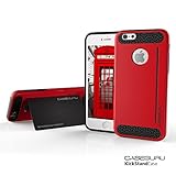 Caseguru® Armor Guard Slim Fit Case for iPhone 6 PLUS / iPhone 6S PLUS (5.5 Inch) [STAND FEATURE] [Lifetime Warranty] - Red