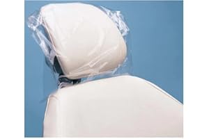 CocoAtlas Dental Head Rest Disposable Waterproof Cover for Dental Chair Protection, Clear Plastic 11 inch by 9.5 inch, 250pcs/box (Opening Side is 9.5'')