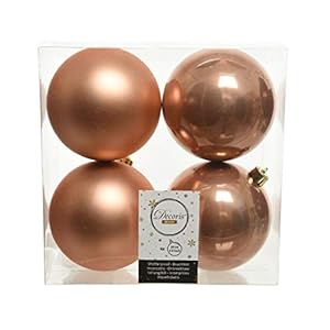 PERAGASHOP 4 kerstballen 10 cm brons mat/glanzend decoratie boom