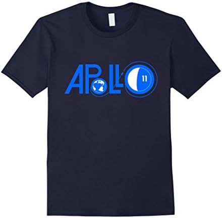 Apollo 11 Retro Space T-Shirt. Apollo 11 Space Rocket Tee - Male 3XL - Navy