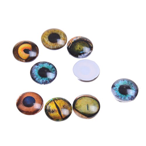 Mixed Color Lucky Evil Eye Glass Flatback Scrapbooking Dome Cabochons 10mm Dragon Eyes Accessory for Jewelry Pendant Settings 200PCS