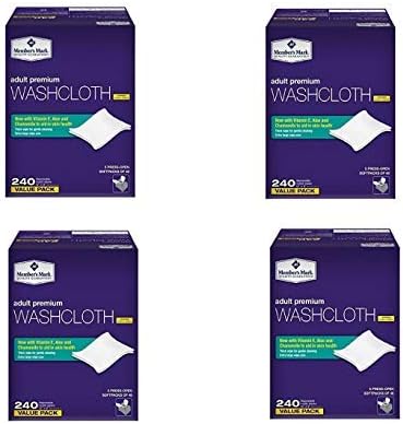 Simply Right Member's Mark Adult Wash-Cloths, 240 Count (4 Pack)