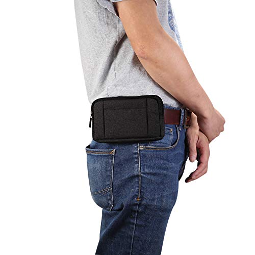 Heren Telefoonhouder voor Riem, Kleine Lopende Buidel, 6.5"/6.3" Horizontaal Telefoonriem Tas Ritssluiting Telefoonhoesje Camping Wandelen Outdoor Heuptas Riem Holster Telefoon Zak met Karabijnhaak - Image 3