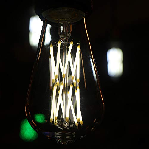 Vintage LED Edison Bulb Dimmable 15W Led Filament Light Bulb ST64 1300 Lumen 4000K Daylight White 100-120 Watt Incandescent Equivalent E26 Base Decorative Antique Lamp for Home Bathroom Bedroom 4 Pack