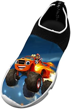 Boys' and Girls' Unique Blaze and the Monster Machines Picture Fly Knit Sneaker Shoes 2 D(M) US Big kid