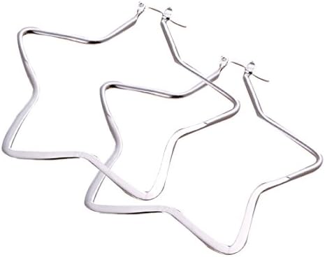 925 silver plated earings big five-pointed star
