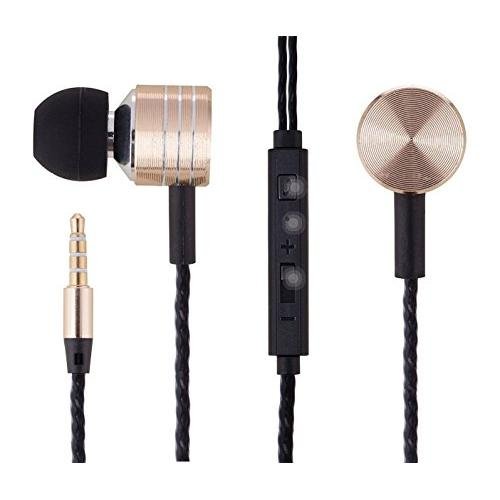 Cellphone Headphones, [Gift Wrap] Comfort Fit In Ear Music Stereo Earbuds with Microphone Volume Control Noice Reducing Headset Earphones for iPhone, Samsung, MP3 Players, iPad, MacBook - Gold