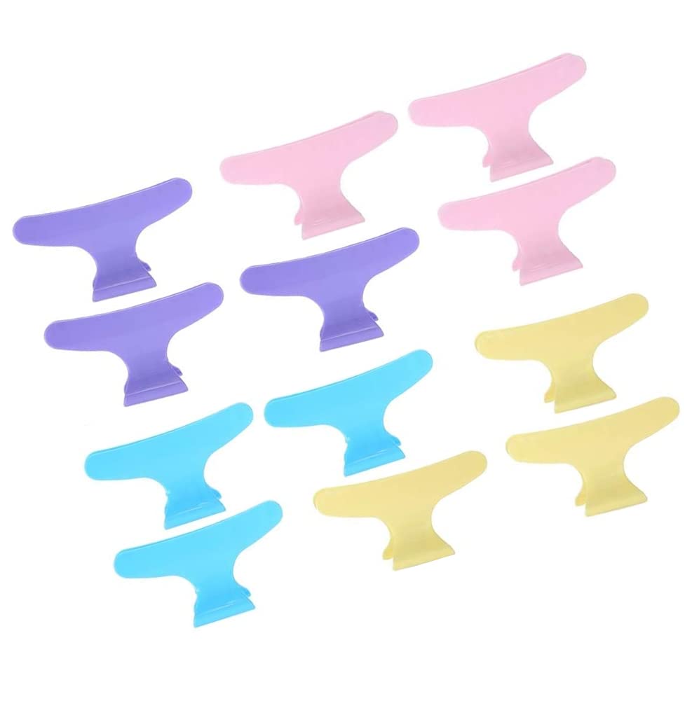 Sonew Hair Clips Hairdressing, 12Pcs / Set Colorful Hair Clips Lovely Butterfly Hair Hold Clip Hair Section Claw Clamp Hairdressing Tool(Colorful)