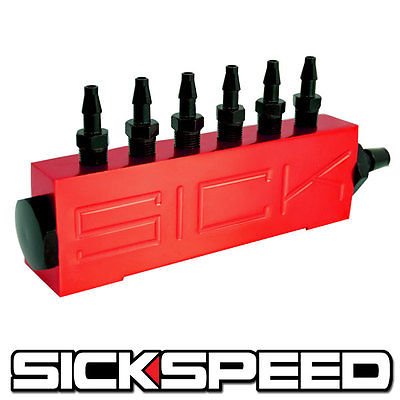 Vacuum Intake 6 Port Fuel Manifold Turbo Gas Wastegate Boost Performance Red P5 for Jeep Wrangler
