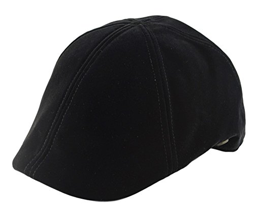 Mens Fall, Winter 6pannel Duck Bill Curved Ivy Looks Velvet Hat S/M L/XL 3Colors ((S/M ) 22 1/4in / 7 1/8 / 57cm, Black)