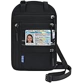 Puwuzixi Passport Holder for Travel, RFID Travel Pouch Neck Wallet, Waterproof Passport Wallet for Women and Men, Black