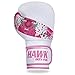 Kickboxing Gloves Boxing Gloves for Women Ladies Girls Leather Training Bag Sparring Pink Mitts Muay Thai Kick Boxing Gloves (White, 16oz)