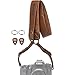 Inspire in Time Camera Neck Strap - Genuine Leather Adjustable Straps Universal Interfaces Mirrorless DSLR Cameras, Nikon, Canon, Sony, Olympus, Panasonic, Fuji & More, Brown