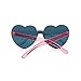 Heart Shape Rimless Sunglasses Transparent One Piece Colorful Sunglasses