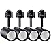 LEONLITE 4-Pack 8.5W (50W Eqv.) Integrated CRI90+ LED Black Track Light Head, Dimmable 38° Spotlight Track Light, 550lm Energy Star & ETL Listed for Wall Art Exhibition Lighting, 4000K Cool White