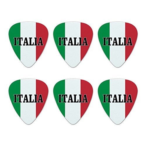 Italia Italy Italian Flag Novelty Guitar Picks Medium Gauge - Set of 6