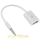 FYL 3.5mm Male AUX Audio Plug Jack to USB 2.0 Female Converter Cable Cord EN