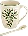 Lenox Holiday Cocoa Mugs with Spoons, Ivory, Set of 2