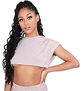 7 Packs Gypsy Faux Locs Crochet Hair Ombre Curly Wavy Goddess Faux Locs Crochet Hair Extensions F...