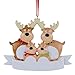 Reindeer Family of 4 Personalized Christmas Ornament - Family of Four Christmas Ornaments 2024 - Our First Christmas Together Ornament - Keepsake Gifts for Parents, Grandparents, Friends