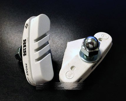 SCS Ceramic Series Brake Pads – WHITE, for Caliper brakes of fixie fixed gear road bikes