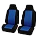 FH-FB102102 Classic Cloth Car Pair Set Seat Covers Blue/Black- Fit Most Car, Truck, SUV, or Van