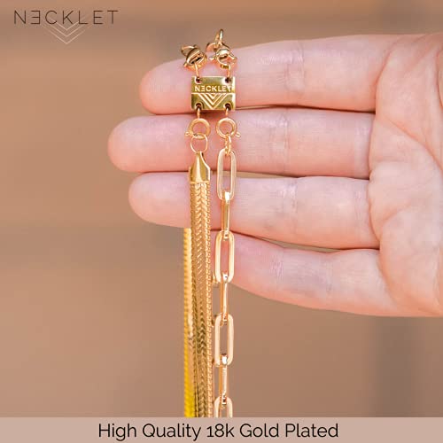 Necklet Double Necklace Layering Clasp, Gold Pricepulse