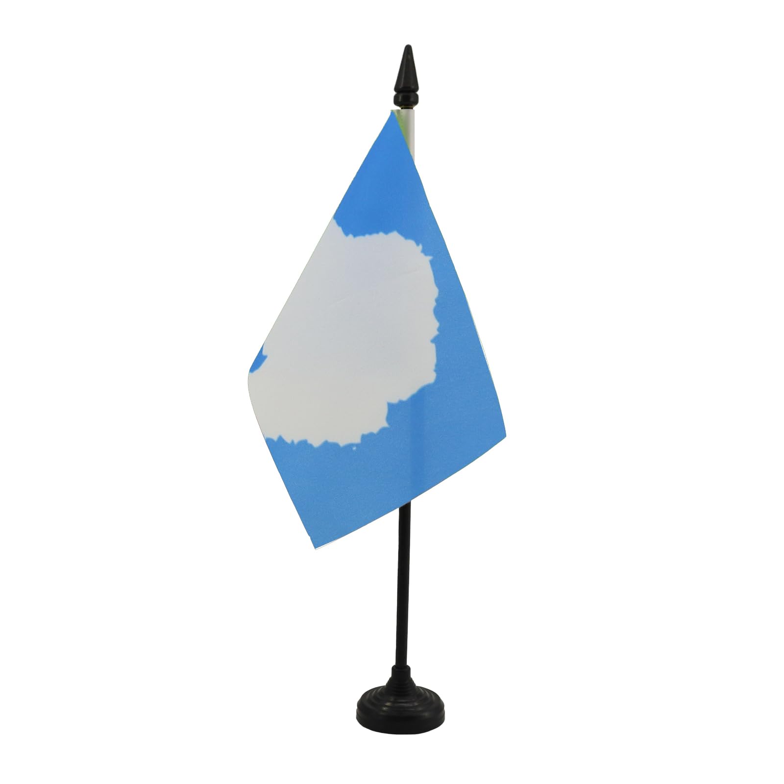 AZ FLAG - Antarctic Table Flag 4'' x 6'' - Antarctic Office Mini Banner 100% Polyester 15 x 10 cm - Mini Desk Flag with 10'' Pole and Black Plastic Base