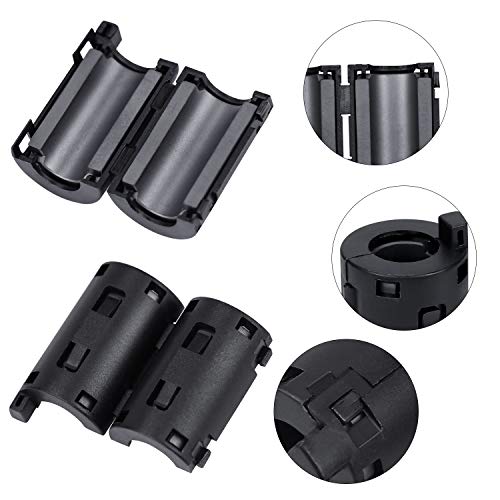 Dreamtop 10Pcs Clipon Noise Filter Ferrite Ring Core RFI EMI Ferrite