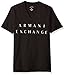 A|X Armani Exchange Men's Basic Logo V Neck Tee, Black, X-Large