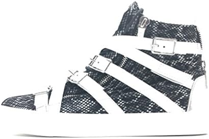 GIUSEPPE ZANOTTI Snake-Embossed Leather High-Top Sneaker Silver-Metallic Patent Leather Detailing (13)