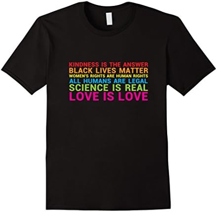 Men's Love Is Kindness T-Shirt Black Lives LGBT Equality Feminist Small Black