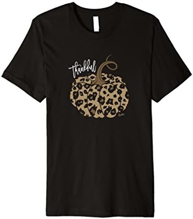 Mens Womens Thankful Pumpkin Fall Leopard Print Large Black