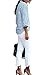 Women's Lapel Vertical Striped Buttons Pocket Blouse (M, Blue)
