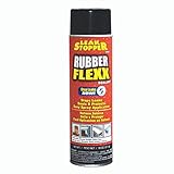 Leak Stopper Rubber Flexx Leak Repair & Sealant Spray 18 Oz | Just Point & Spray for Making basic repairs on wood, asphalt roofing, metal and masonry surfaces | 100 % Flexible Seal | Black |