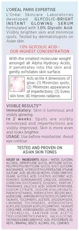L'Oreal Paris Glycolic Bright Serum 1% Glycolic Acid 2% Niacinamide 15ml Skin view 9