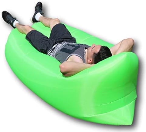 PortaLounge Air Sofa For Lounging On The Go - Ideal For Pool Recreation Camping Musical Festivals Inflatable Lounger (Green)