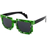 grinderPUNCH KIDS Children's 8-Bit Pixel Retro Novelty Gamer Sunglasses Ages 4+