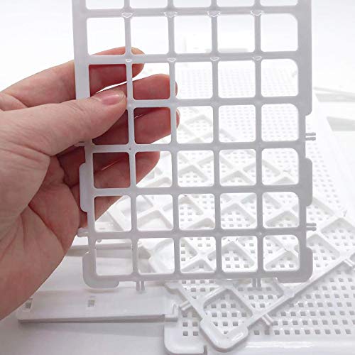 Luckkyme Plastic Test Tube Rack 2 Pack White 60 Holes Lab Test Tube Rack Holder for 17mm and Below The Test Tubes, Detachable, 60 Holes - Thumbnail 6