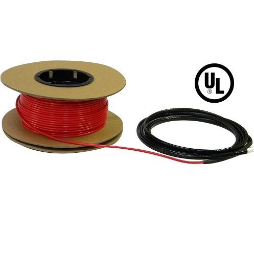 25 sqft Electric Radiant In-Floor Heating Cable 120V - 100ft long Radiant Floor Heating Cable, covers 18-35 sqft, 300 Watts - Heated Bathroom Floor Cable - Ceramic Tile Floor Heating