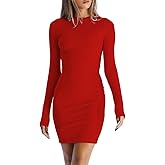 Dressmine Women Long Sleeve Bodycon Maxi Dresses Sexy Wedding Party Pencil Dress Fall Trendy Casual Ribbed Midi Dress 2026