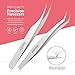 Teenitor 2 Pieces Eyelash Extensions Tweezers,Professional Stainless Steel Precision Tweezers set with Dolphin-shaped and Curved Pointed Tip Tweezers Nipper for lash Extensions