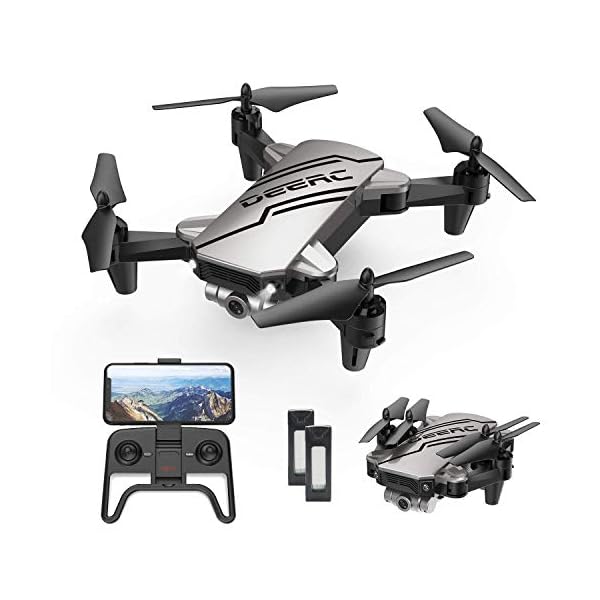 DEERC D20 Drohne mit Kamera HD 720P für Kinder,Faltbar RC Mini Quadcopter mit FPV WiFi Live Übertragung,2 Akku lange…