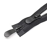 YaHoGa #8 28 Inch Two Way Separating Zipper Large Plastic Zipper for Sewing Coat Parka Down Jacket Heavy Duty Resin Zippers Bulk (28")