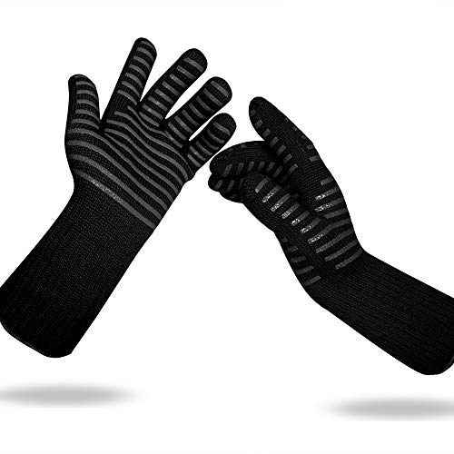 MIG4U BBQ Gloves Grill Heat Resistant - BBQ Accessories Silicone Oven Mitts - 1 Pairs - hot pad Holders for Men and Women (13