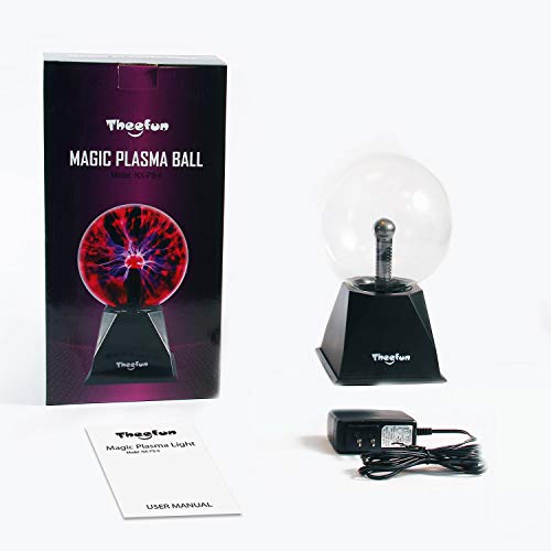 Theefun True 6" Magic Plasma Ball , Touch & Sound Sensitive Plasma Lamp Light, Nebula Sphere Globe Novelty Toy for Decorations/Kids/Bedroom - Thumbnail 6