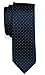 Retreez Check Textured Woven Microfiber Skinny Tie Necktie - Navy Blue