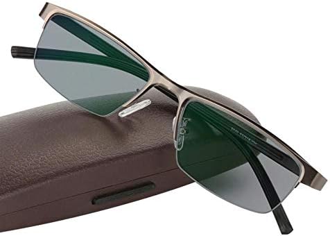 Photochromic Reading Glasses Eyeglasses Color Change Lens Sunglasses +2.5 Strength Blue Metal Frame